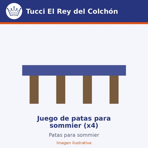 [OTR-TUC-101-PATAS-SOMM-U] Juego de patas para sommier (x4)