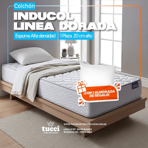 [COL-IND-021-LINEA-DORA-80x190] Colchón Inducol Linea Dorada 20